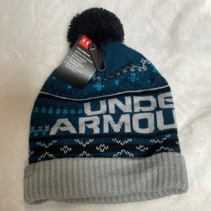 NWT Under Armour Mens Coldgear Blue Green Beanie